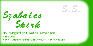 szabolcs spirk business card